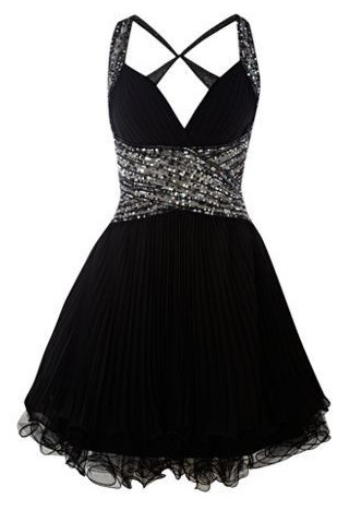 Short Black and Silver Prom Dress