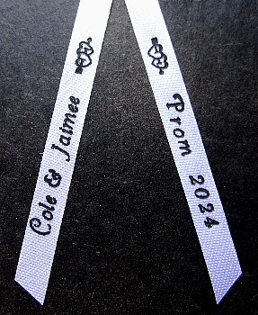 Personalized Imprinted Ribbon Tails for Prom