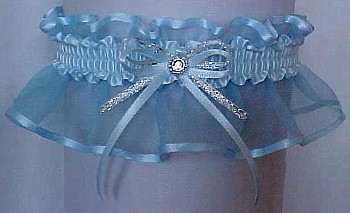 Lt Blue Sheer Bridal Garter - Wedding Garter - Prom Garter - Fashion Garter. garders, garder