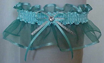 Aqua Sheer Bridal Garter - Wedding Garter - Prom Garter - Fashion Garter. garders, garder