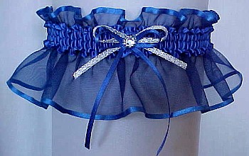Royal Blue Sheer Bridal Garter - Wedding Garter - Prom Garter - Fashion Garter. garders, garder