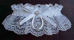 Silver Beaded Rings Garters on white lace without Marabou feathers. MyGarters, My Garters, MyBridalGarter, MyPromGarter, MyPromGarters, garter, garders, garder