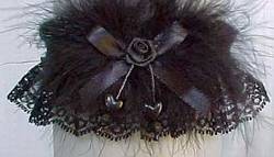 Black Lace Double Hearts Garters with Marabou Feathers. Black Garters. MyGarters, My Garters, MyBridalGarter, MyPromGarter, MyPromGarters, MyBridalGarter, My Black Lace Garter, garter, garders, garder
