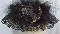 Black Lace Garters. Deluxe Black Sequins 'n Roses Garters with Marabou Feathers. Black Garters. MyGarters, My Garters, MyBridalGarter, MyPromGarter, MyPromGarters, MyBridalGarter, My Black Lace Garter, garter, garders, garder