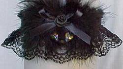Black Lace Garters with Black Aurora Borealis Hearts and Black Marabou Feathers. Black Garters. MyGarters, My Garters, MyBridalGarter, MyPromGarter, MyPromGarters, MyBridalGarter, My Black Lace Garter, garter, garders, garder