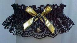 Black and Gold Garters. Black Lace Garters with Gold Beaded Rings, Gold Metallic Bow, and no Marabou Feathers. MyGarters, My Garters, MyBridalGarter, MyPromGarter, MyPromGarters, MyBridalGarter, My Black Lace Garter, garter, garders, garder