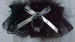 Black and Silver Garters. Black Lace Garters with Silver Beaded Rings, Silver Metallic Bow, and Black Marabou Feathers. Silver and Black Garters. MyGarters, My Garters, MyBridalGarter, MyPromGarter, MyPromGarters, MyBridalGarter, My Black Lace Garter, garter, garders, garder