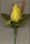 Silk Yellow Rose Bud Boutonniere for Winter Dance