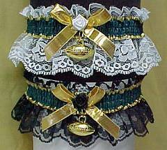 Sports Fan Bands Football Garter in Team Colors for Green Bay Packers. garders, garder