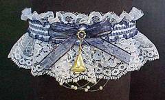 Nautical Sailboat Garter on white lace with Sailboat Charm. garders, garder
