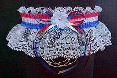 Custom Themed Patriot Garters. Patriotic Garters, USA Garters, Military Garters, Fancy Bands� Custom Theme Garters, US Marines Garters, US Army Garters, US Navy Garters, US Air Force Garters, Red White and Blue Garters, RWB Garters, garders, garder