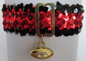 Sports Fan Bands Sequin Football Garter in Team Colors for Atlanta Falcons. Football Charm.