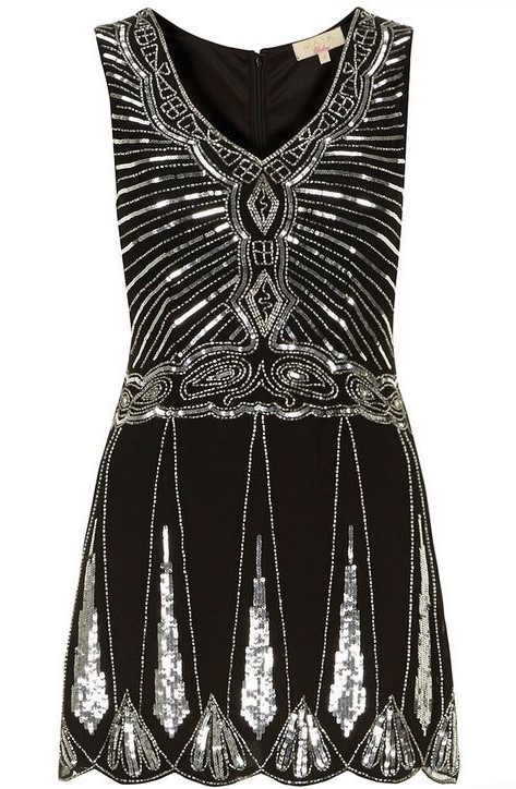 Black and Silver Short Prom Dress