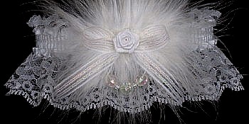 Keepsake Wedding Garter with Crystal AB Faceted Beads.