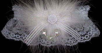 Keepsake Wedding Garter with Crystal AB Hearts.