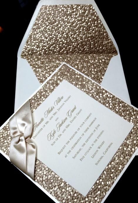 Gold White Invitation