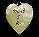 Engraved Personalized Heart Charm in silver or gold. Heart Charm