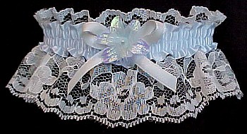 Toss Ivory & Blue Bridal Garter. garders, garder 