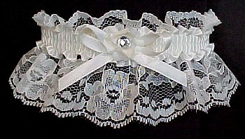 Crystal Rhinestone & Ivory Wedding Bridal Garters without Marabou Feathers. Ivory Garters. garter, garders, garder