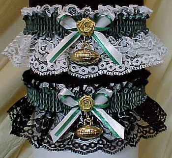 Sports Fan Bands Football Garter in Team Colors for New York Jets. garders, garder