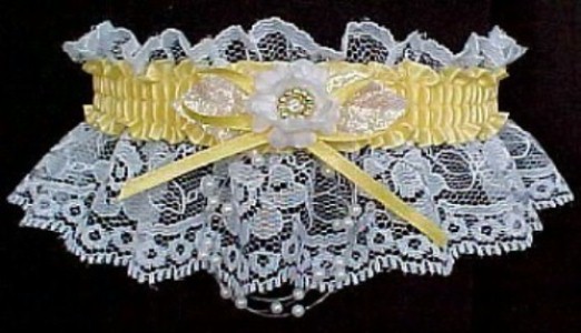 2022 Prom Garter Feature on white lace NO Marabou Feathers. Prom Garter tradition. garder, garders