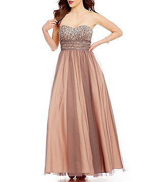 Peach Shadow Prom Dress