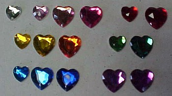 Colored Rhinestone Hearts