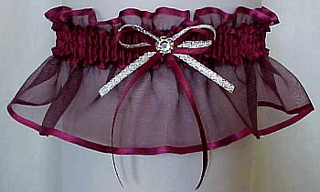 Burgundy Sheer Bridal Garter - Wedding Garter - Prom Garter - Fashion Garter. garders, garder