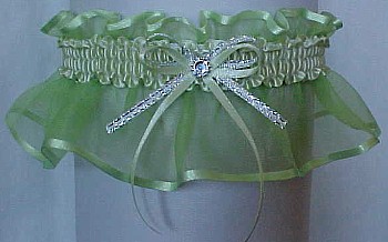 Lime Juice Green Sheer Bridal Garter - Wedding Garter - Prom Garter - Fashion Garter. garders, garder