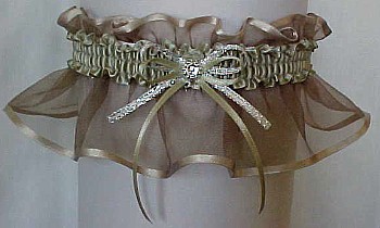 Soft Pine Green Sheer Bridal Garter - Wedding Garter - Prom Garter - Fashion Garter. garders, garder