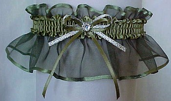 Moss Green Sheer Bridal Garter - Wedding Garter - Prom Garter - Fashion Garter. garders, garder