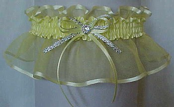Yellow Sheer Bridal Garter - Wedding Garter - Prom Garter - Fashion Garter. garders, garder