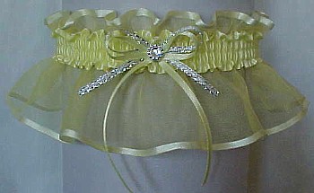 Yellow Sheer Bridal Garter - Wedding Garter - Prom Garter - Fashion Garter. garders, garder