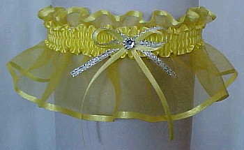 Lemon Yellow Sheer Bridal Garter - Wedding Garter - Prom Garter - Fashion Garter. garders, garder