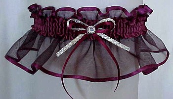 Raisin Sheer Bridal Garter - Wedding Garter - Prom Garter - Fashion Garter. garders, garder