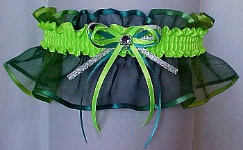 Key Lime Jade Sheer Bridal Garter - Wedding Garter - Prom Garter - Fashion Garter. garders, garder