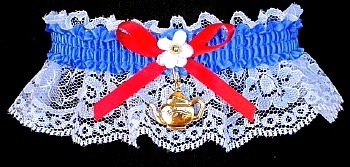 Tea Party Garter with Tea Pot Charm. garder, garders