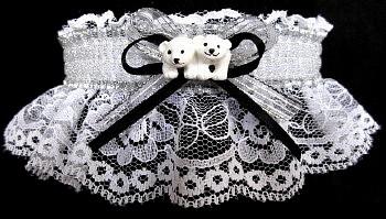 Cola Twin Polar Bear Cubs Garter for Prom