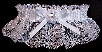 White Wedding Garter - White Bridal Garter - White Prom Garter - White Lace Garters with Crystal Rhinestone. garter, garders, garder