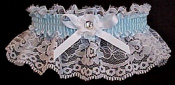 Blue Toss Wedding Garter with Crystal Rhinestone. Blue Bridal Garter. garter, garders, garder