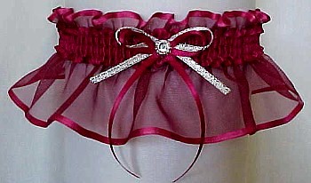 Wine Sheer Bridal Garter - Wedding Garter - Prom Garter - Fashion Garter. garders, garder