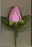 Silk Pink Rose Bud Boutonniere for Winter Dance