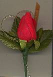 Silk Red Rose Bud Homecoming Boutonniere for the Homecoming Dance. boutonnieres, boutineer, boutineers, bout