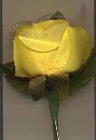 Silk Yellow Semi-opened Rose Bud Homecoming Boutonniere for the Homecoming Dance. boutonnieres, boutineer, boutineers, bout