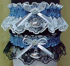 Sports Fan Bands Football Garter in Team Colors for Detroit Lions. garders, garder