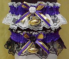 Sports Fan Bands Football Garter in Team Colors for Minnesota Vikings. garders, garder