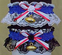 Sports Fan Bands Football Garter in Team Colors for New York Giants. garders, garder