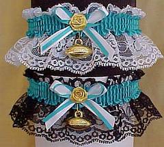 Sports Fan Bands Football Garter in Team Colors for Philadelphia Eagles. garders, garder