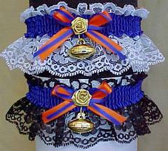 Sports Fan Bands Football Garter in Team Colors for Denver Broncos. garders, garder