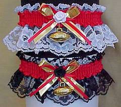 Fan Bands™ Homecoming Football Garter in school colors - Red / Gold